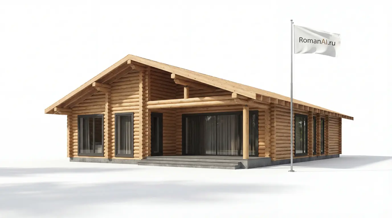 Рендеры домов на белом фоне — стиль «render brevno»